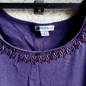 Beautiful Purple Neck Design Top 💜