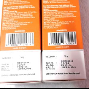 The Derma Co 1% Hyaluronic Sunscreen 50 Pack Of 2