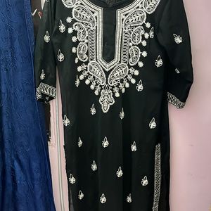 Chicken Kari Black Transparent Kurta