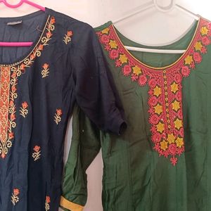 Black And Green Kurti Combo