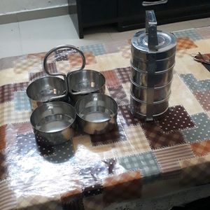 STAINLESS STEEL TIFFIN & FOOD SERVING SET