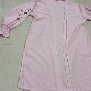 Pink Colour Shrug With Embroidery Designs