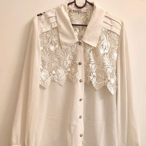 Korean Office Wear Lace Tops