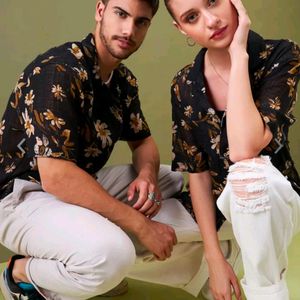 Unisex Floral Print Casual Shirt