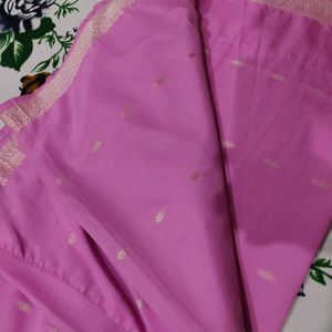 Cotton Silk 🩷 Pink Saree