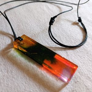 Unisex Resin Pendant With Adjustable Cord.