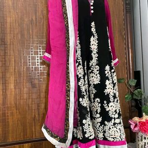 SALE 🤑 Black Magenta Anarkali Dress