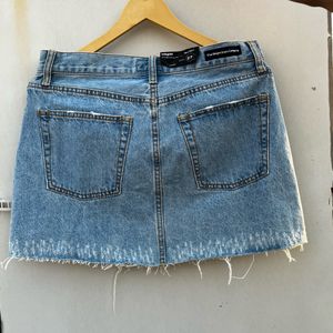 Ribbed Denim Skirt