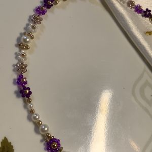 purple floral necklace