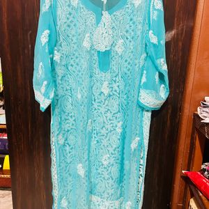 Sky Blue Chikenkari Kurta 🧿