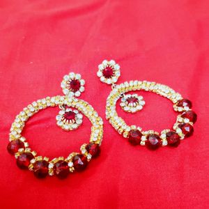 Karwachauth Red Golden Earrings ❤️💛