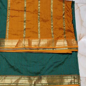 🍂😍New Beautiful Silk Green Saree 😍🍂