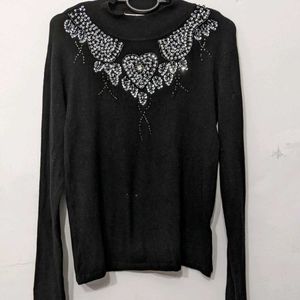 Black Embroidery Sweater