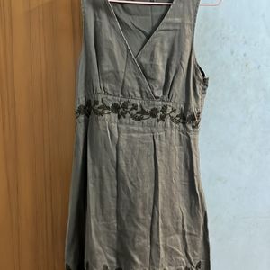 Brown Cotton Mini Sports Dress