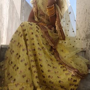 Yellow Lehenga With Stitched Blouse And Dupta