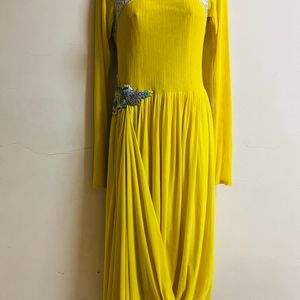 Vintage Long Designer Yellow Gown💛