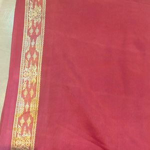 Marun Saree With Blouse For Women