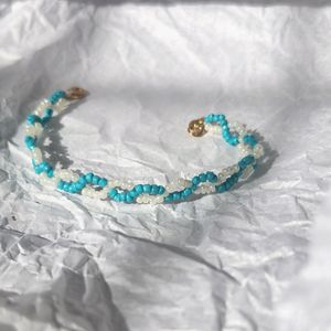 Beaded Bracelet Turquoise And White