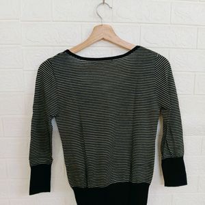 Woolen Fitted Deep Neck Tops