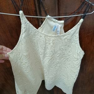 Lacey Cream Strappy Top