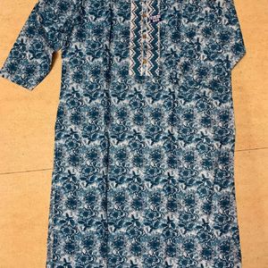 🆕Teal Cotton Kurta Set