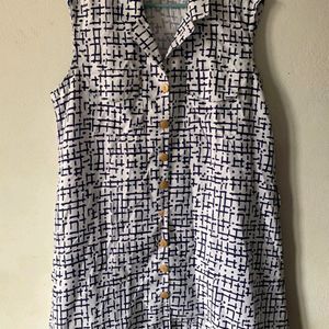 Sleeveless Shirt Dress For Women