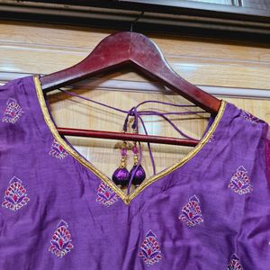 Purple Kurti With Lining (Women's)