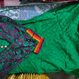 Green Anarkali Dupatta Set