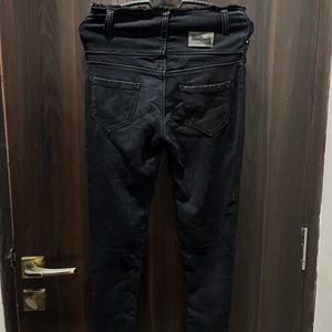 Black High Waist Elasticated Denims