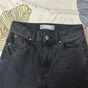 Charcoal Grey Mom Fit Jeans
