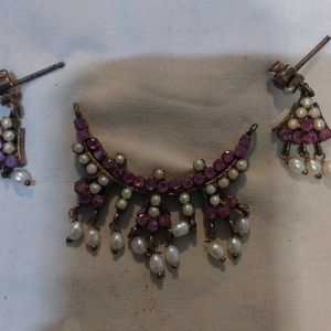 Old Artifical Pendent And Earing