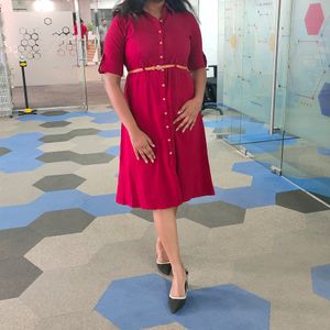 Red Dress With Belt ❤️❤️❤️