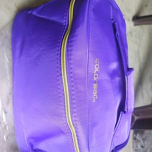 Colorbar Purple Vanity Bag  With Pompom