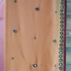 Mustard Colour Saree With Blouse