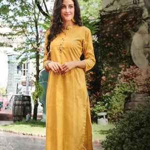 New Women Dark Yellow Kurta