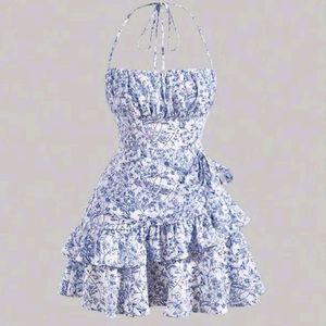 Short Mini Ruffled Backless Dress