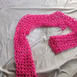 Crochet Arm Warmers Handmade Pink