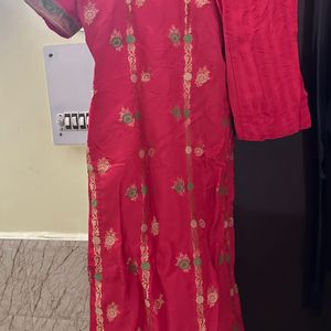 Red Pant Suit Without Dupatta