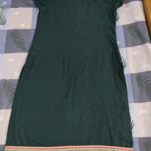 Pure Cotton Mid Length Black Designer Kurti