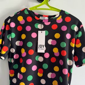 JDY By ONLY Polka Dot Crew Neck Top