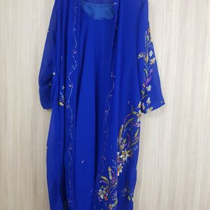 Sleeveless Kurta With Embroidered Shrug