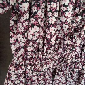 Pink Floral Print Dress