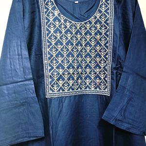 Sequence Neck Work Cotton Stitched Kurta