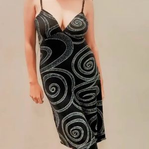 Backless Black Midi Dress