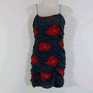 Ruched Bodycon Floral Dress