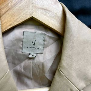 Vero Moda beige leather blazer