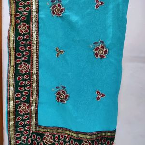 BeautifulEmbroideryWork Saree ➕ Gifts