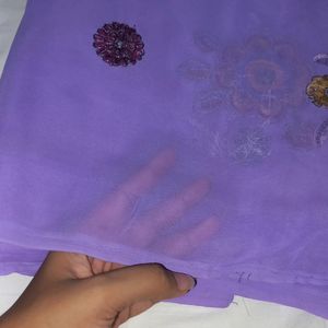 New Lavender Patches Saree