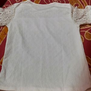 WHITE NET TOP (+PINK TSHIRT AS FREEBIE)