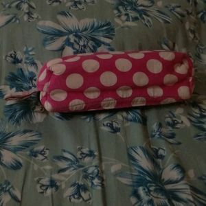 Pouch Pink And White Printed Cloth